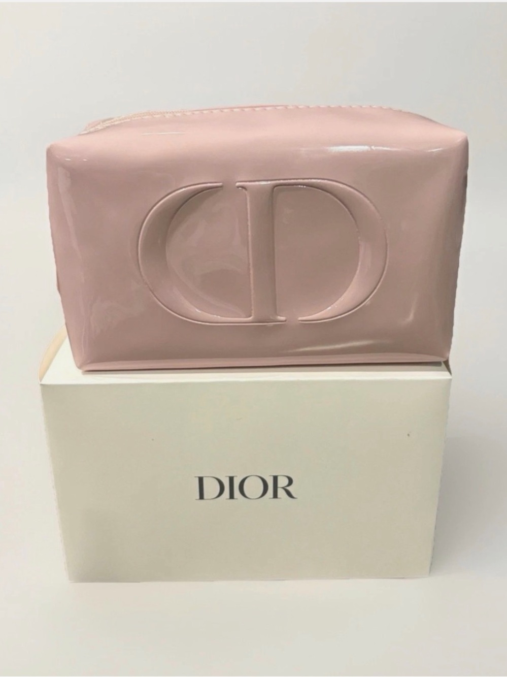Dior Patent Pink CD Embossed Cosmetic Case